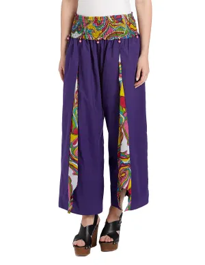 Abstract Panel Cotton Palazzo Pants