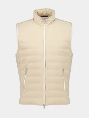 Beige Lightweight Down Vest