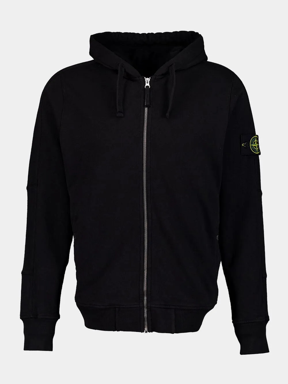 Black Hooded full-zipper Sweatshirt