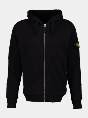 Black Hooded full-zipper Sweatshirt