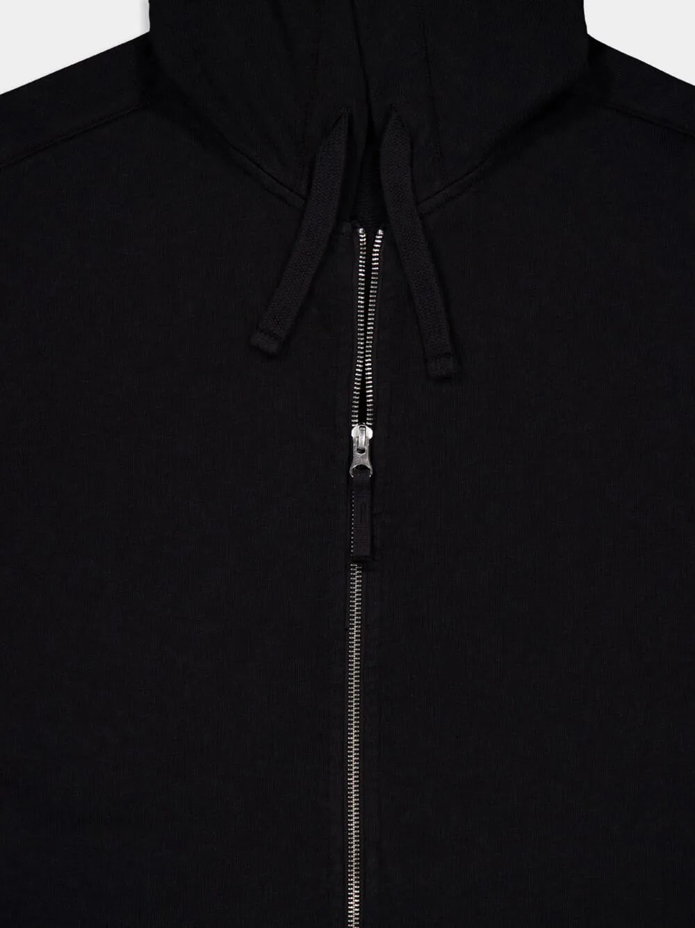 Black Hooded full-zipper Sweatshirt