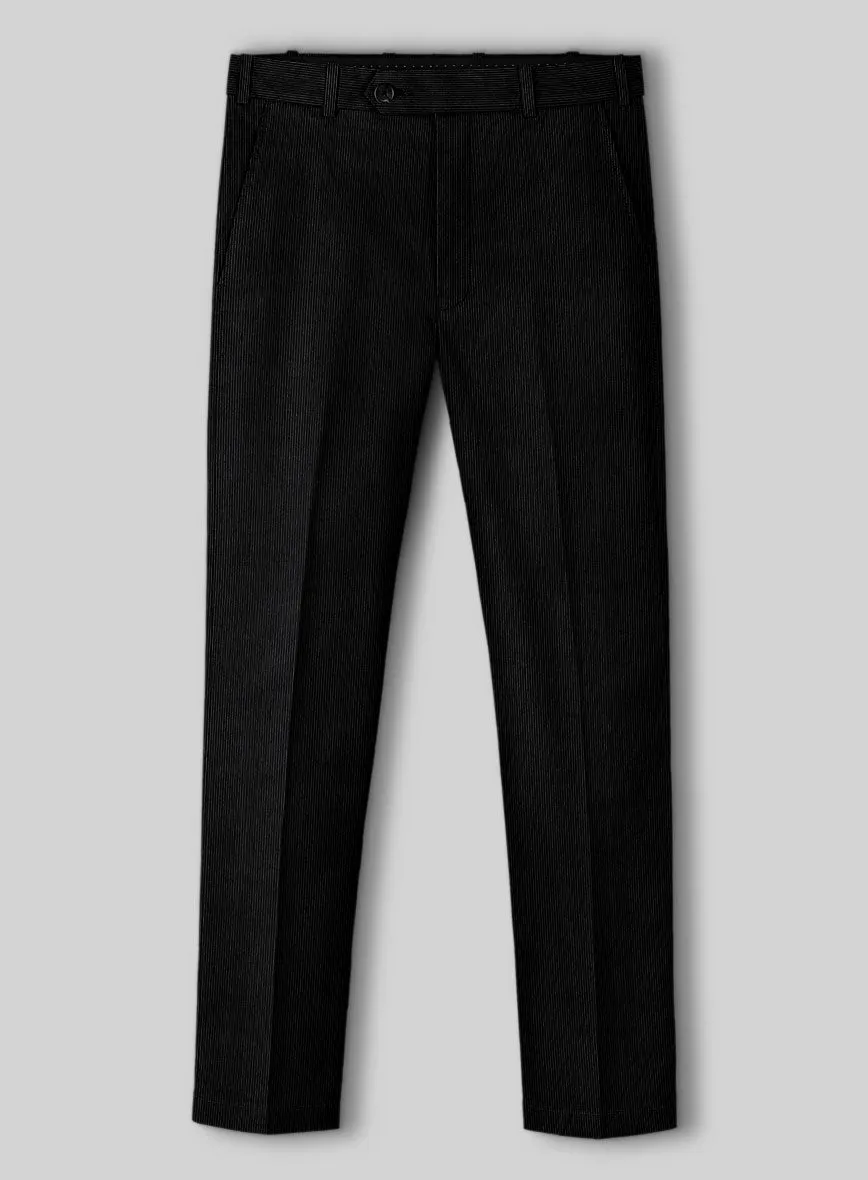 Black Stretch Pin Corduroy Pants