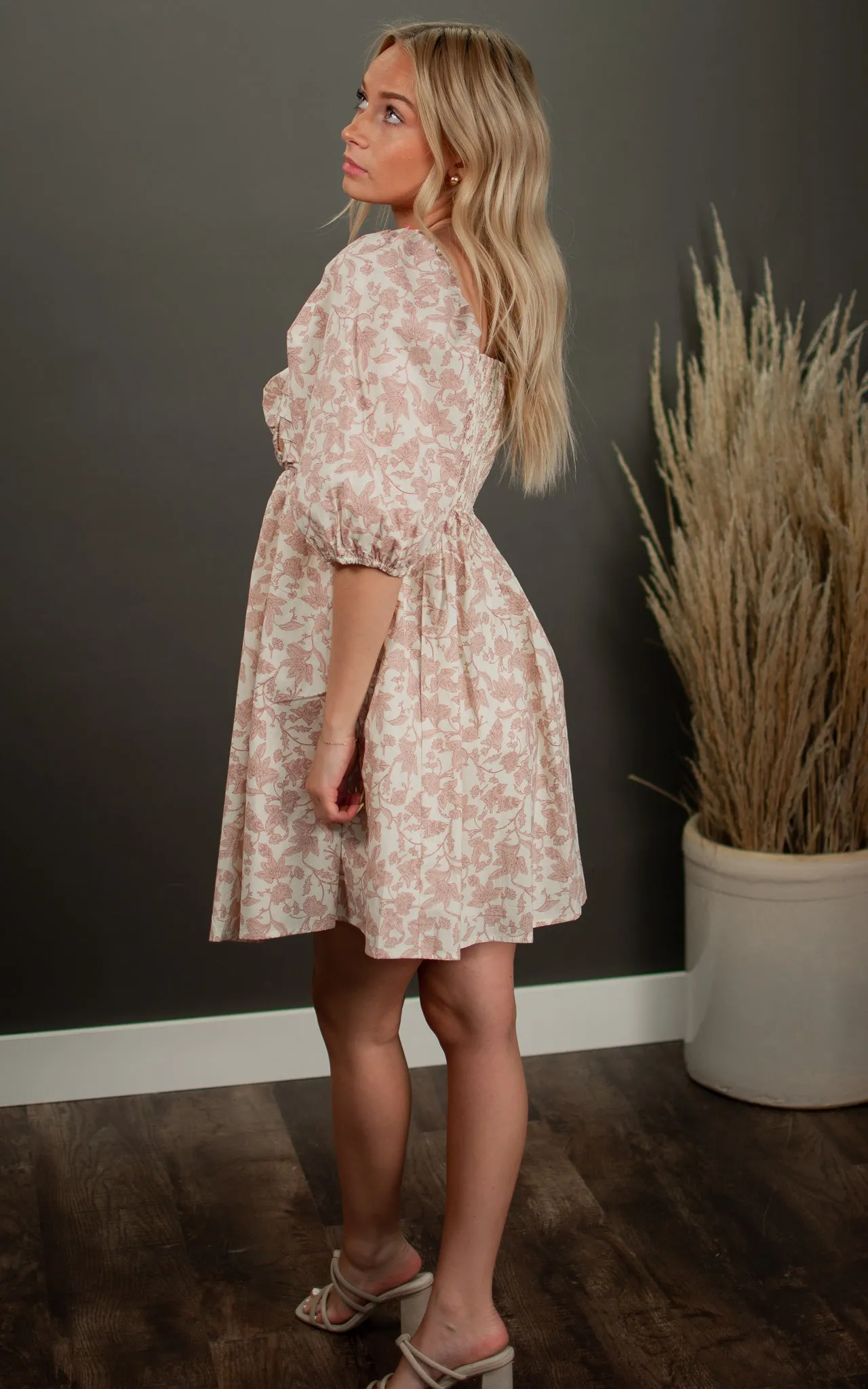 Blushing Floral Mini Dress