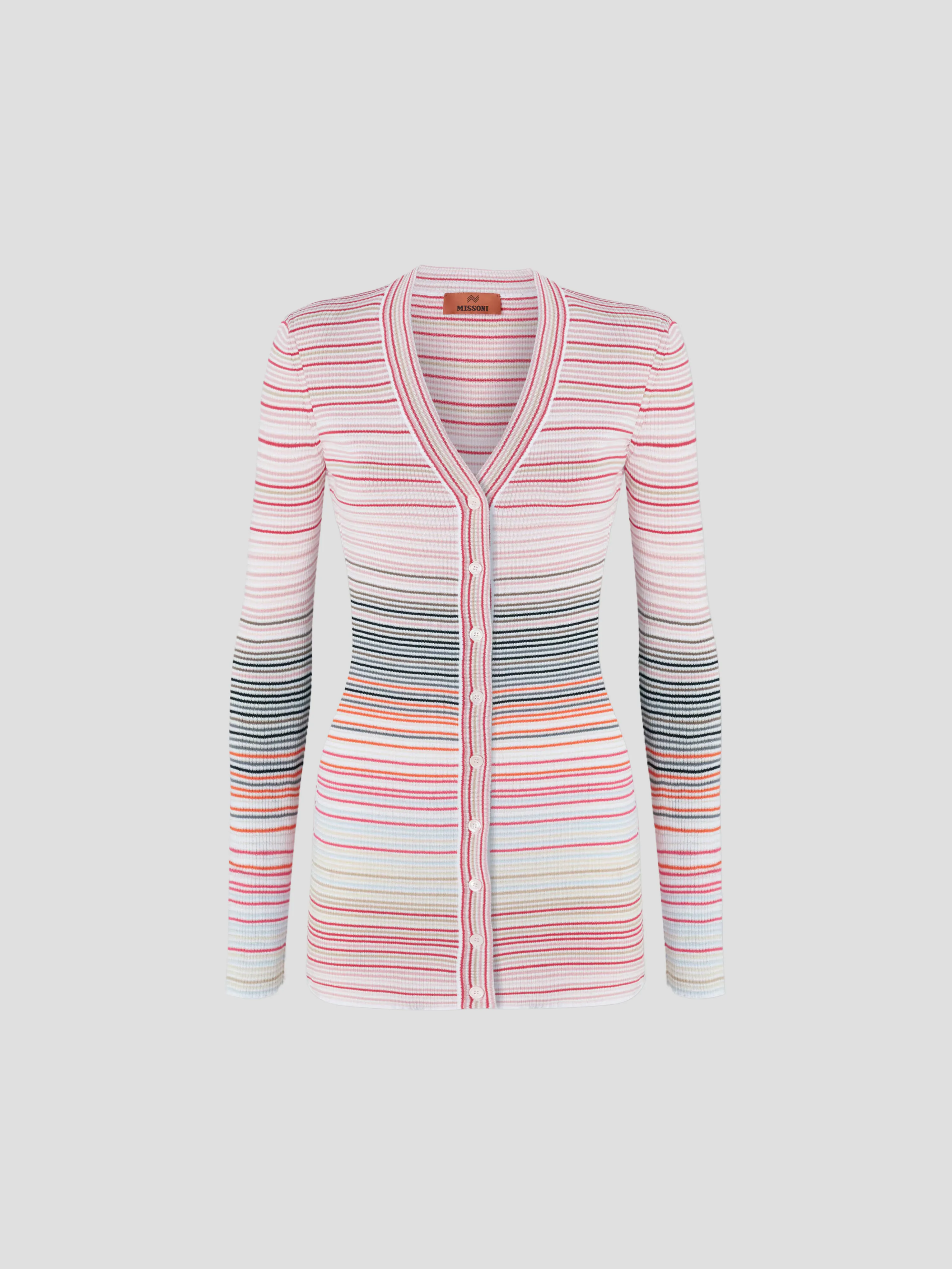 Buttoned Cardigan in Pink Light Tones