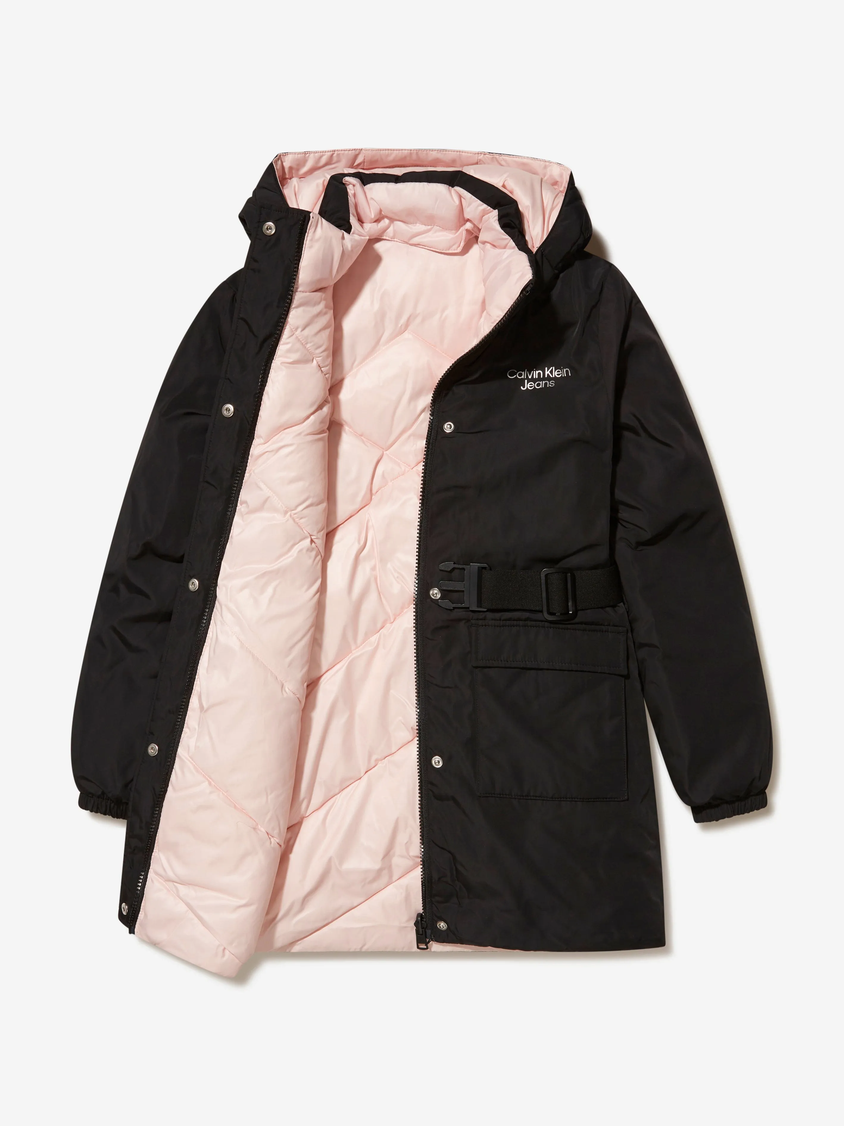 Calvin Klein Girls Reversible Padded Long Coat