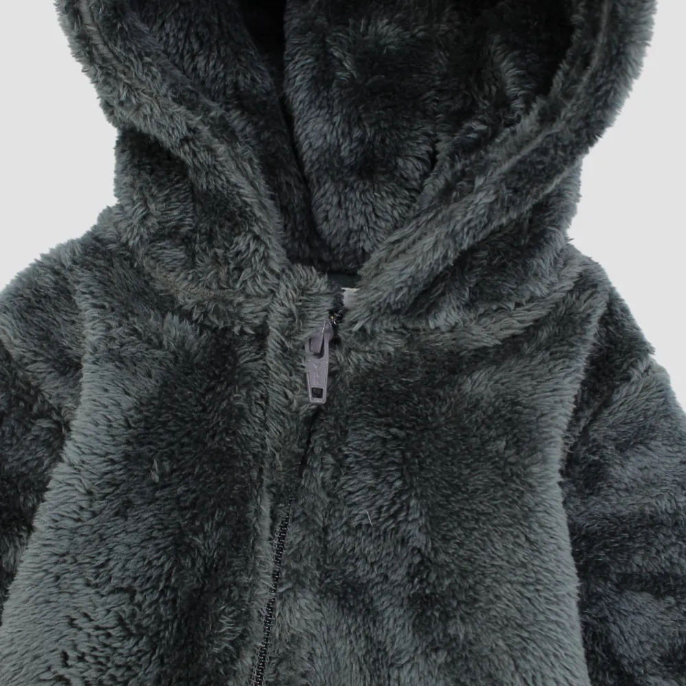 Charcoal Teddy Fleeced Hooded Onesie