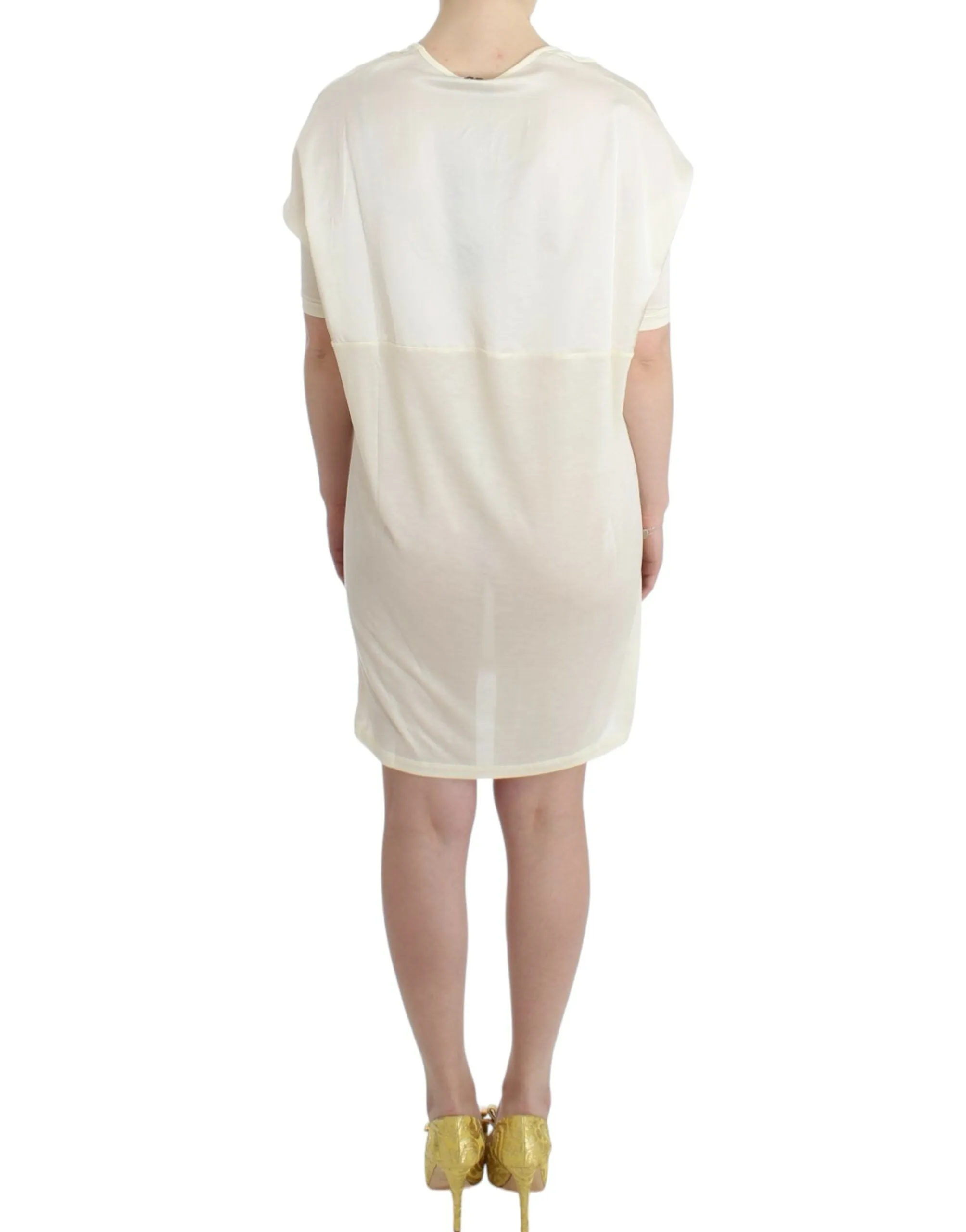 Costume National Chic White Modal Above-Knee Dress