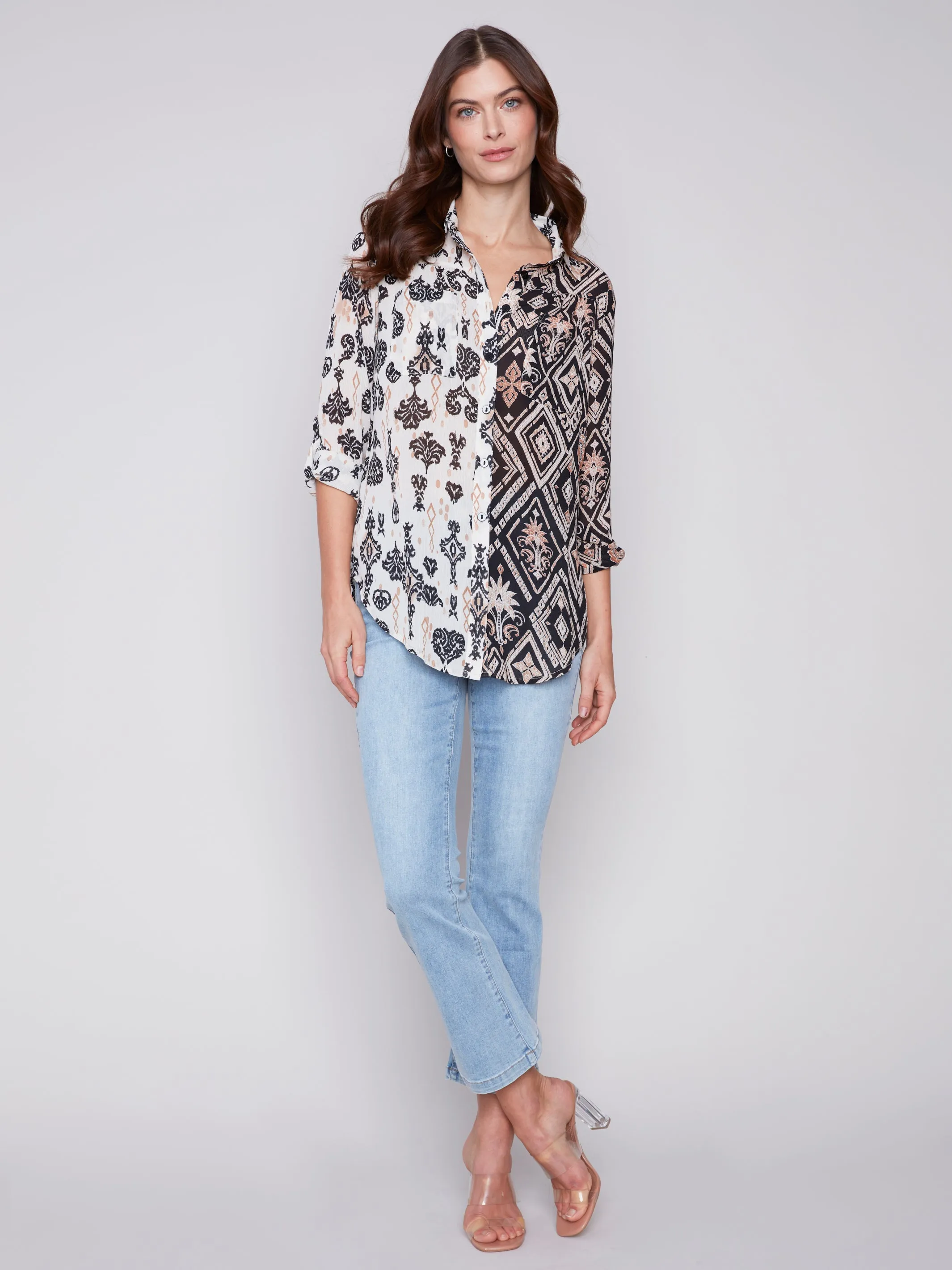 Crinkle Georgette Printed Blouse