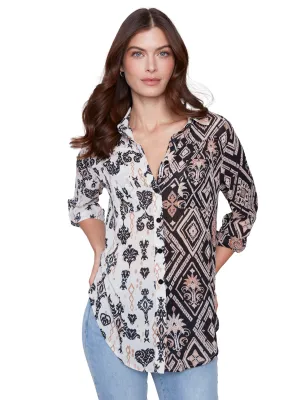 Crinkle Georgette Printed Blouse