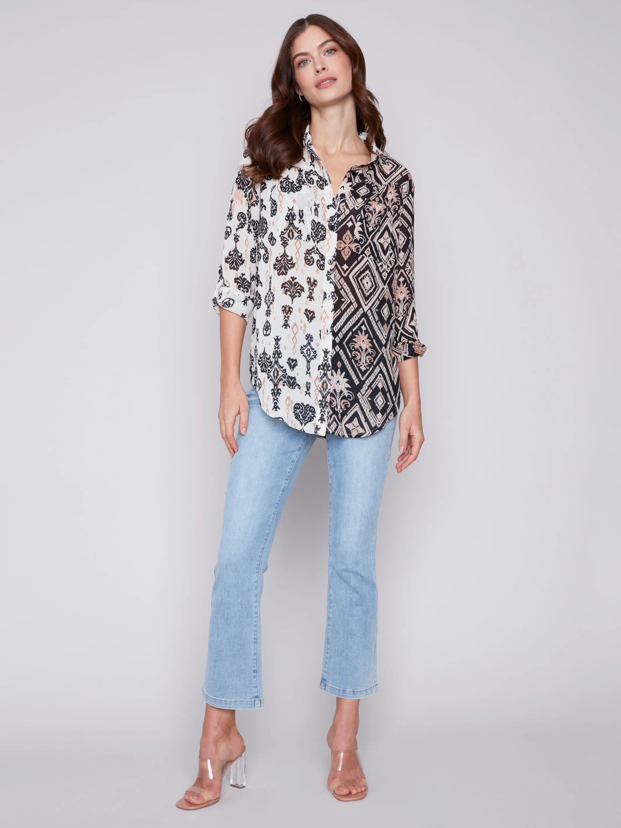 Crinkle Georgette Printed Blouse