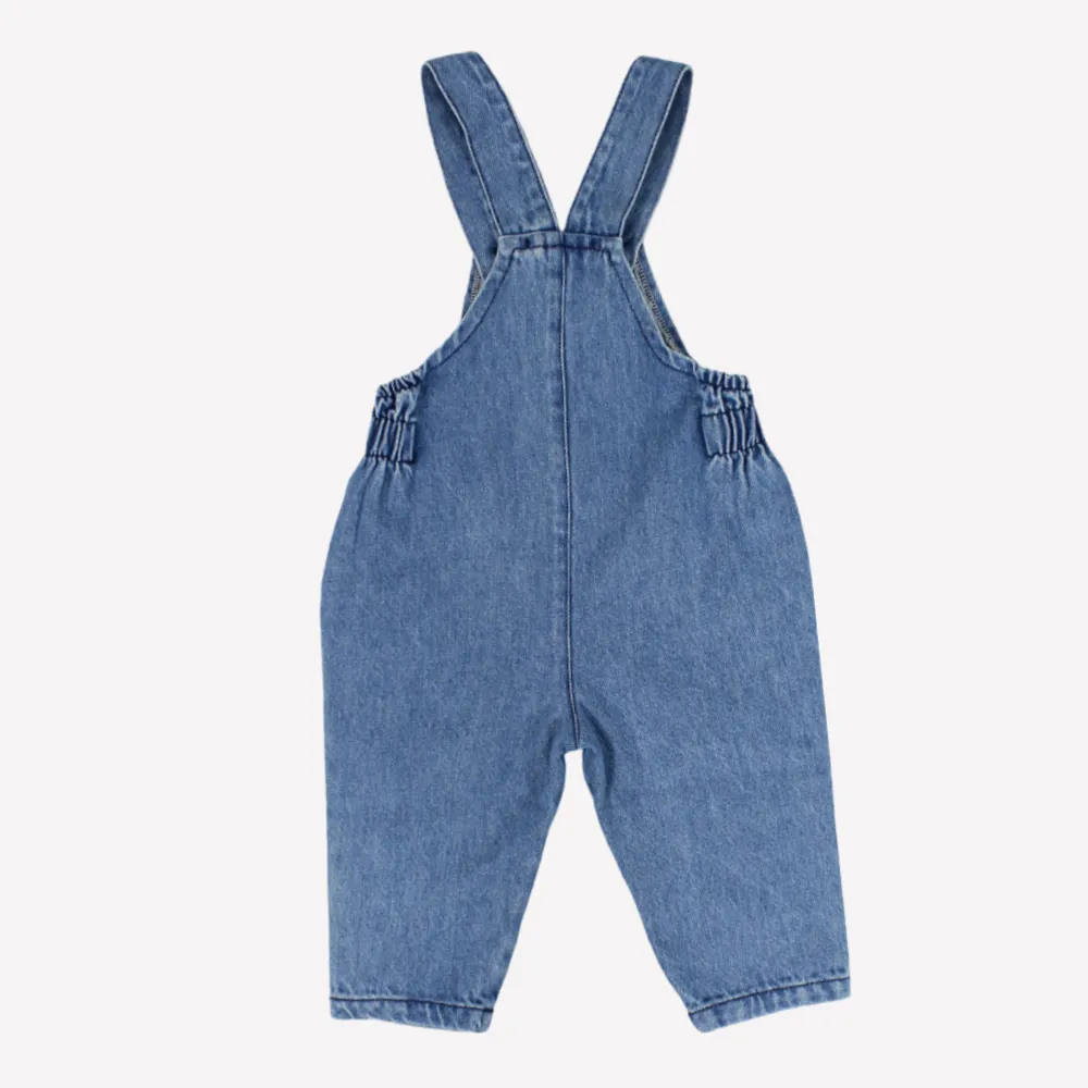 Cute Flowers Sleeveless Jean Jumpsuit