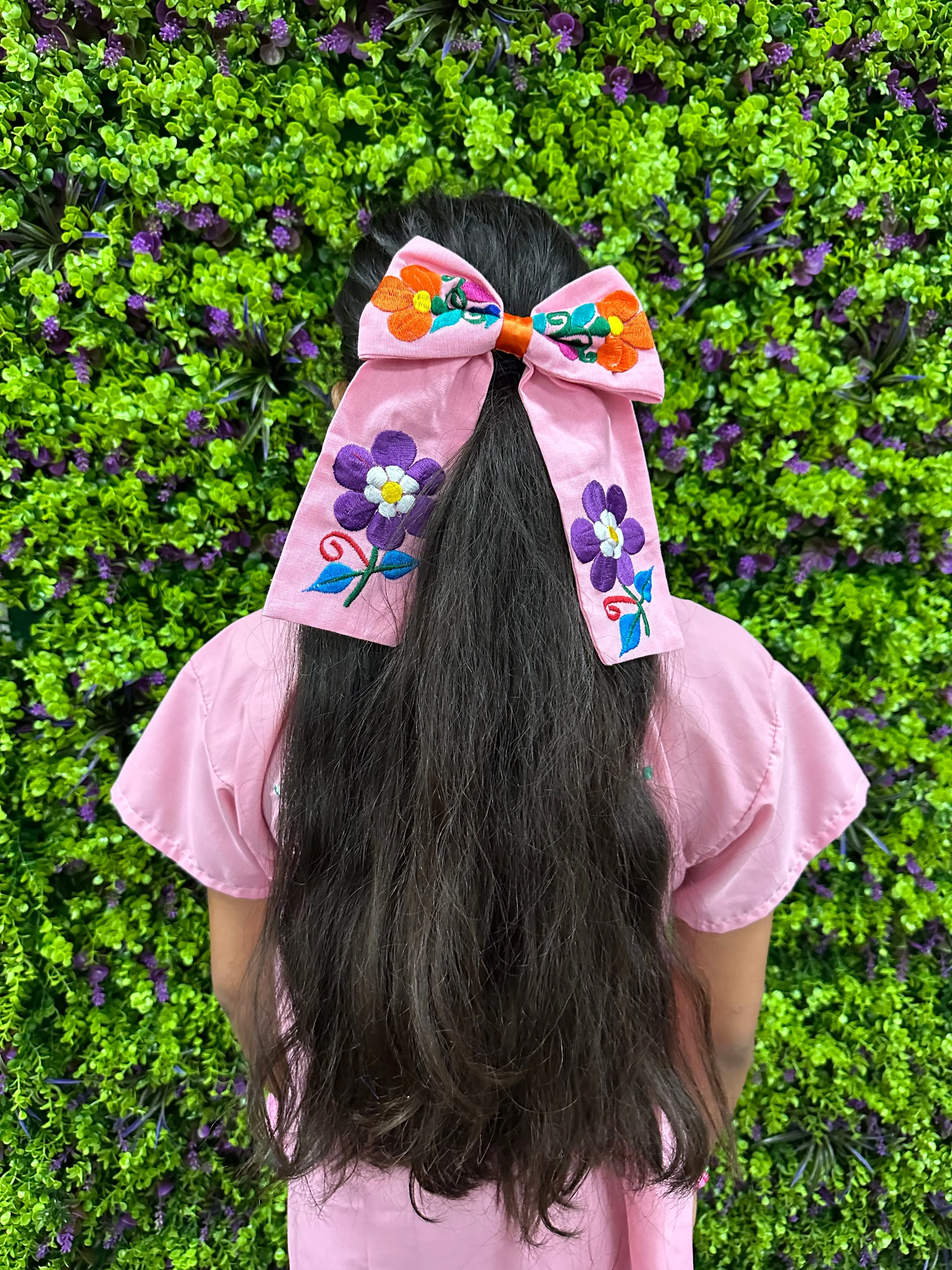 Floral Embroidered bow