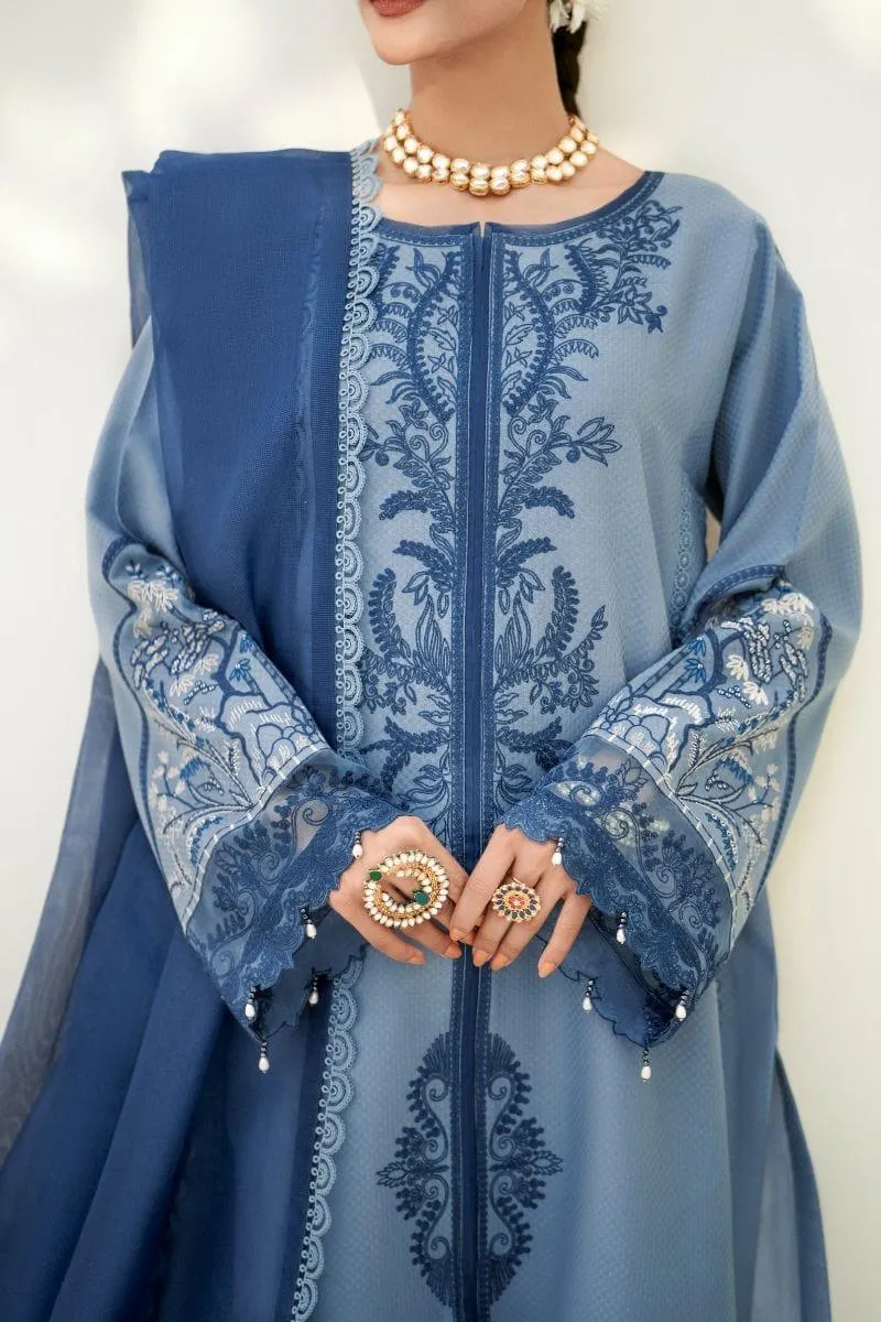 Fozia Khalid - Aquamarine - Embroidered - 3 Piece