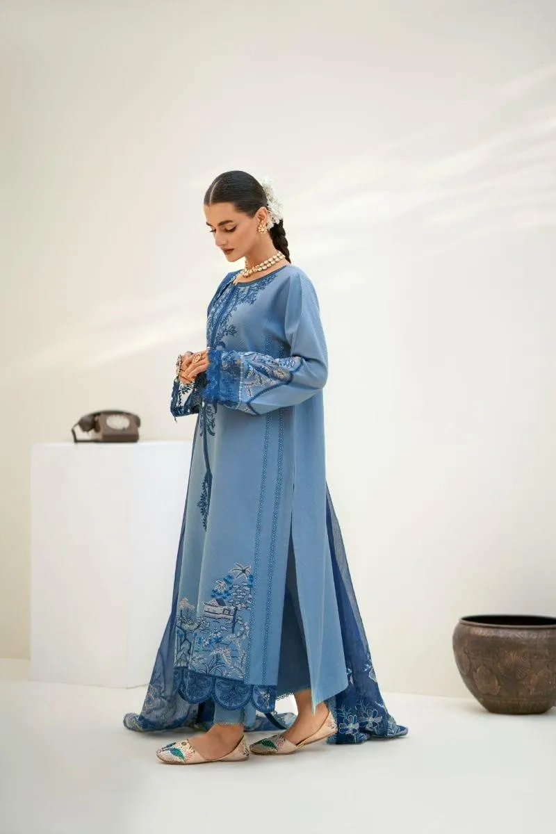 Fozia Khalid - Aquamarine - Embroidered - 3 Piece