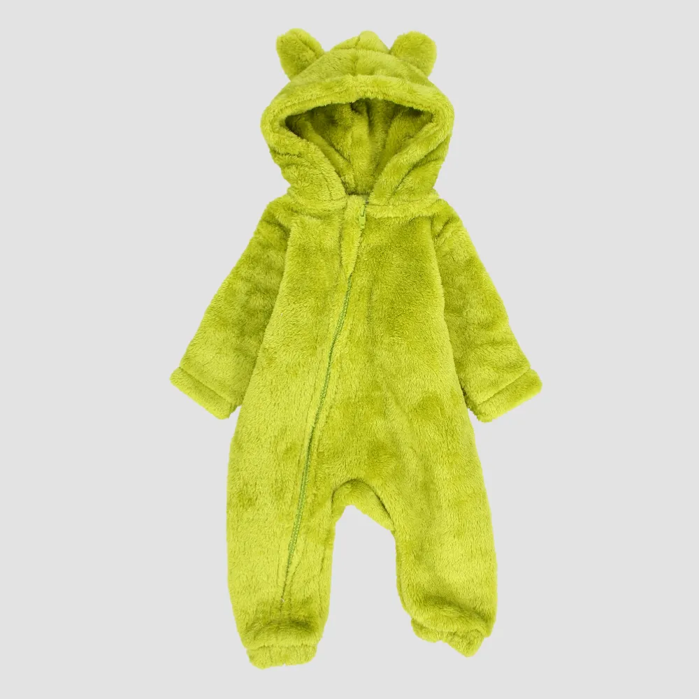 Green Teddy Fleeced Hooded Onesie