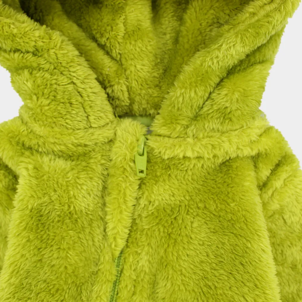 Green Teddy Fleeced Hooded Onesie