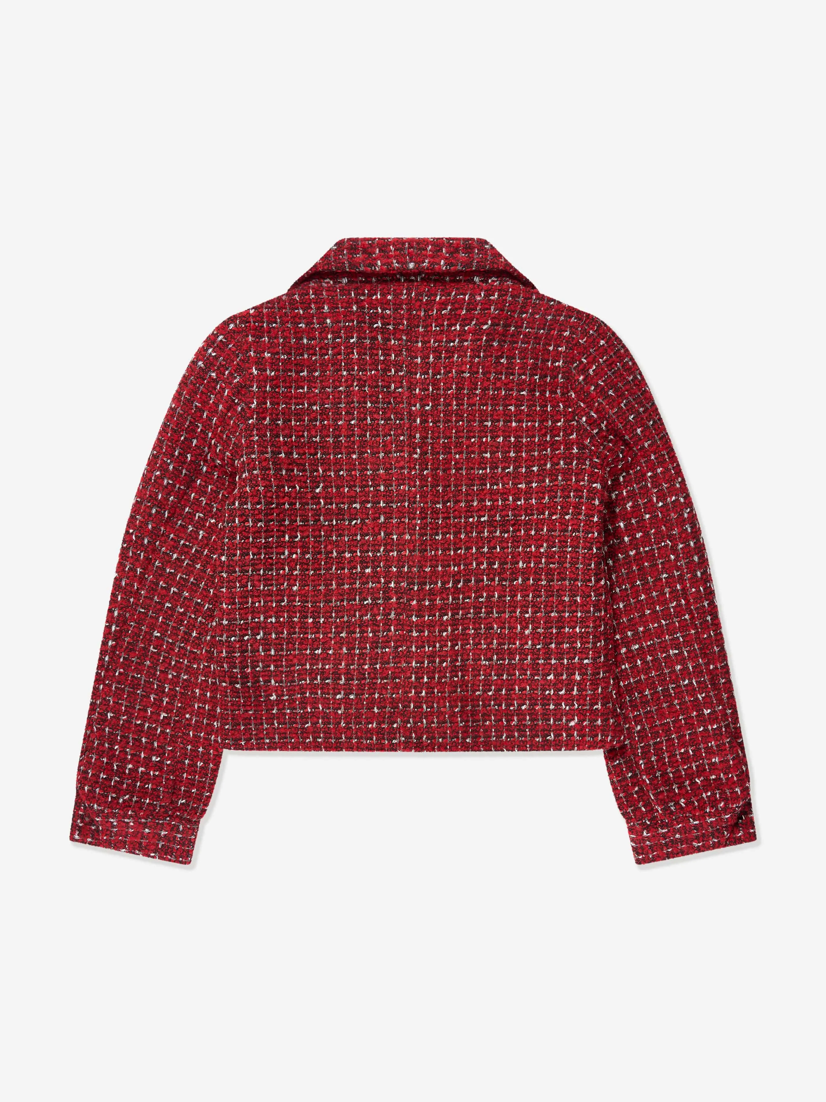 Guess Girls Boucle Blazer in Red