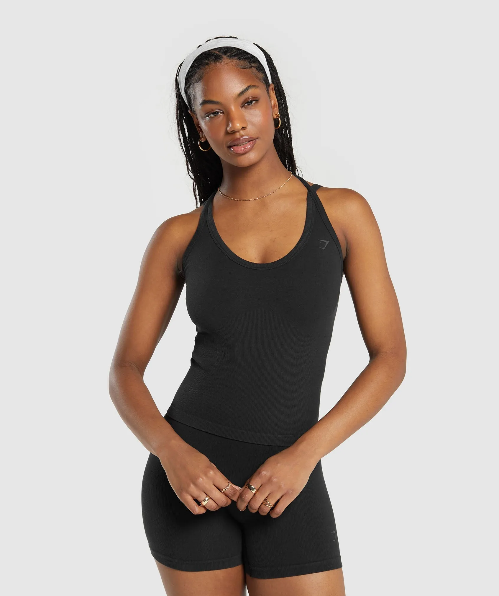 Gymshark Ribbed Cotton Seamless Tank - Black