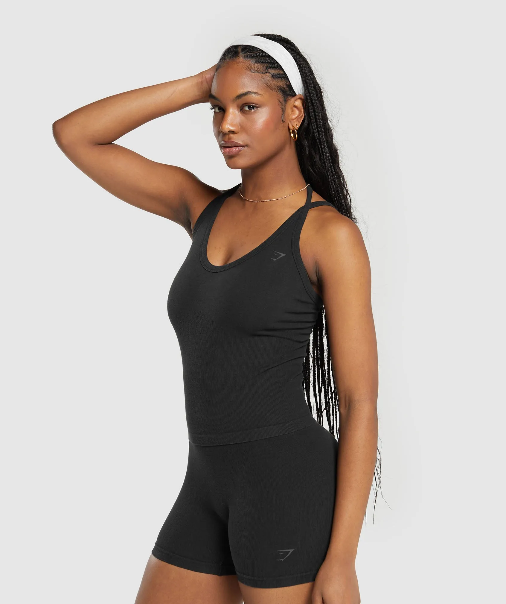 Gymshark Ribbed Cotton Seamless Tank - Black