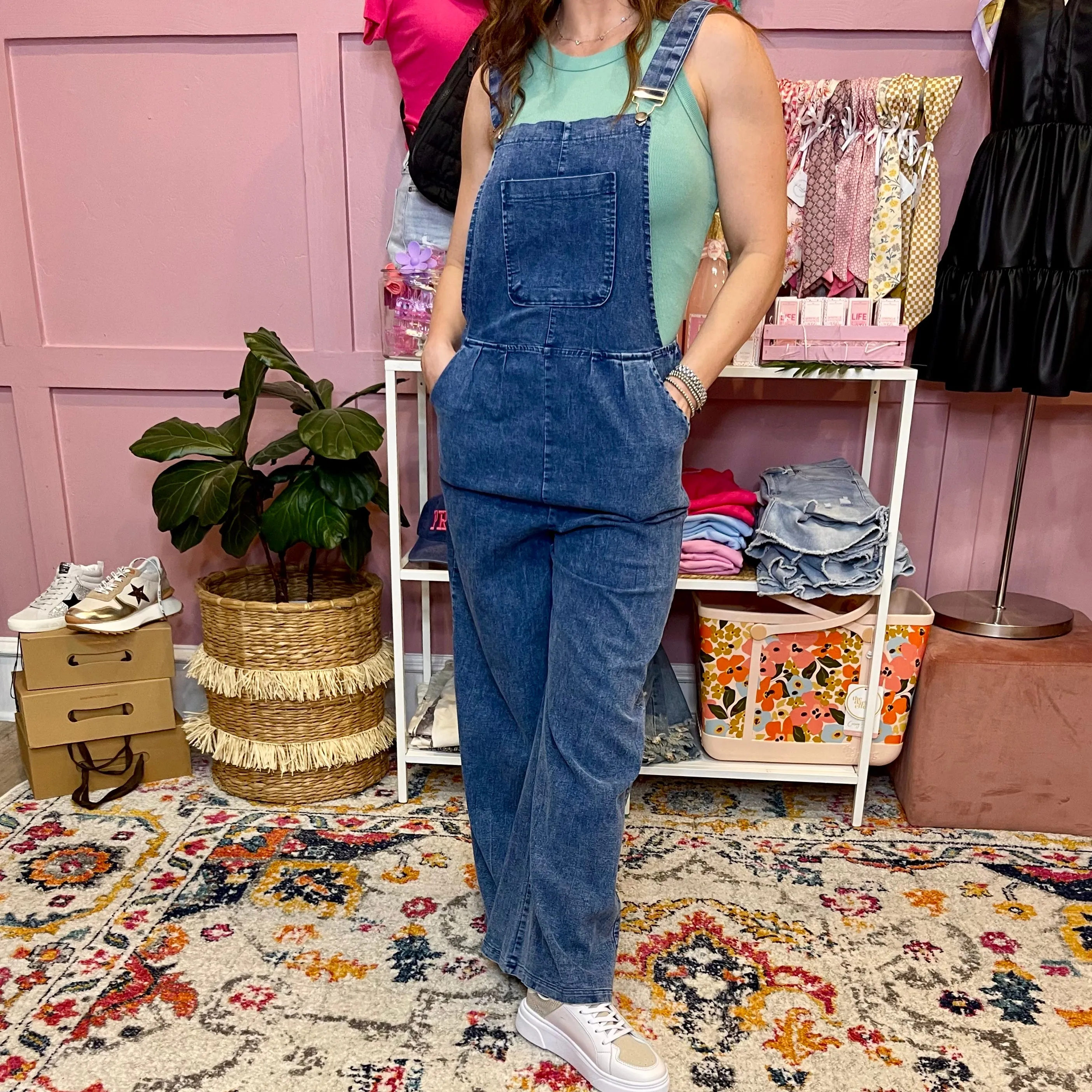 Hard Work Loose Wide Leg Denim Jumpsuit