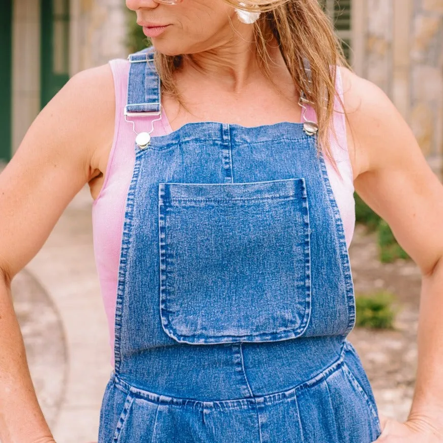 Hard Work Loose Wide Leg Denim Jumpsuit