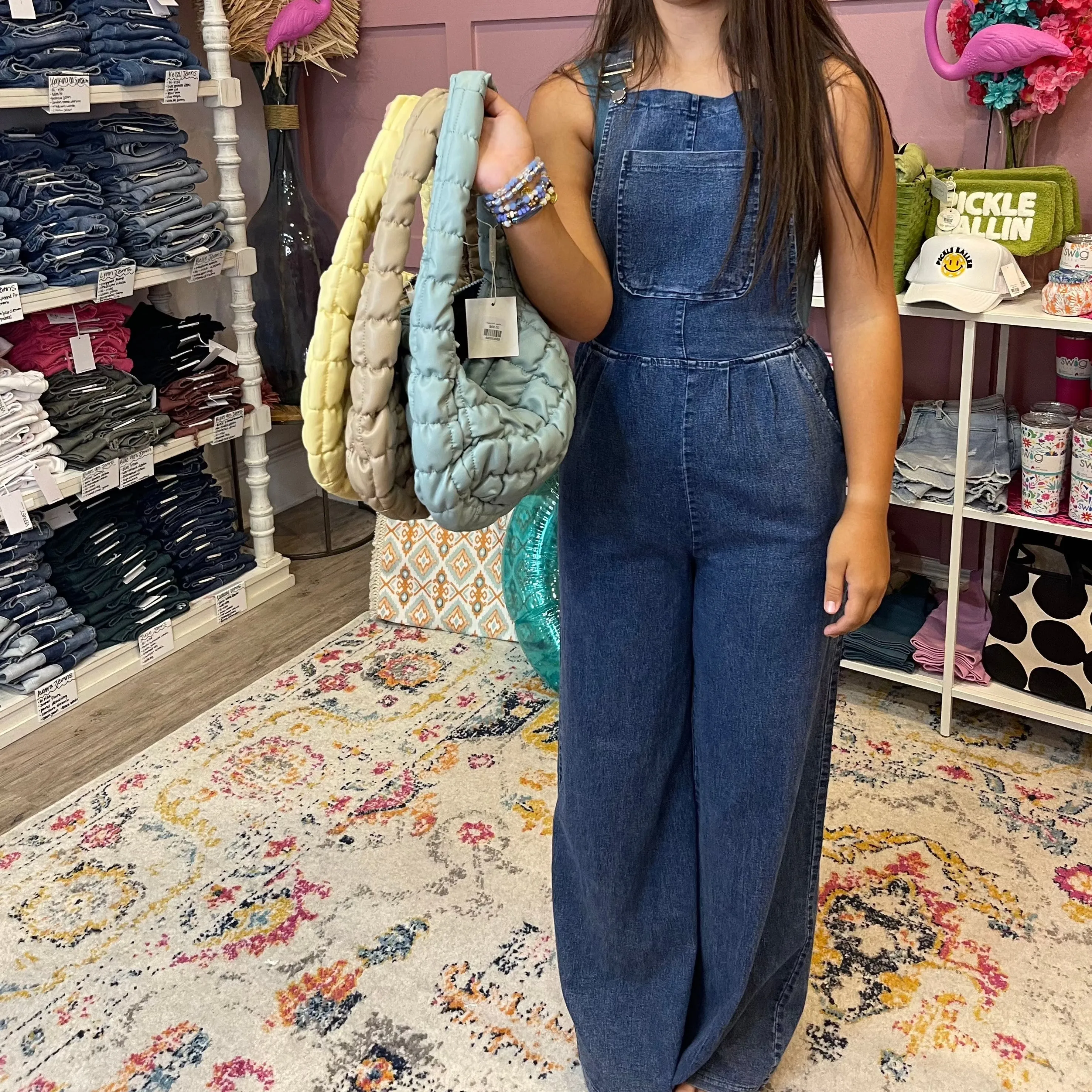 Hard Work Loose Wide Leg Denim Jumpsuit