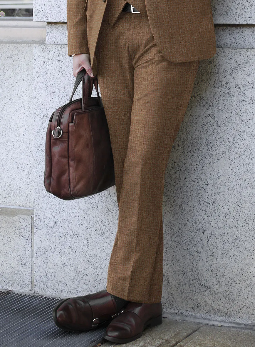 Italian Murano Karilo Brown Wool Linen Silk Pants