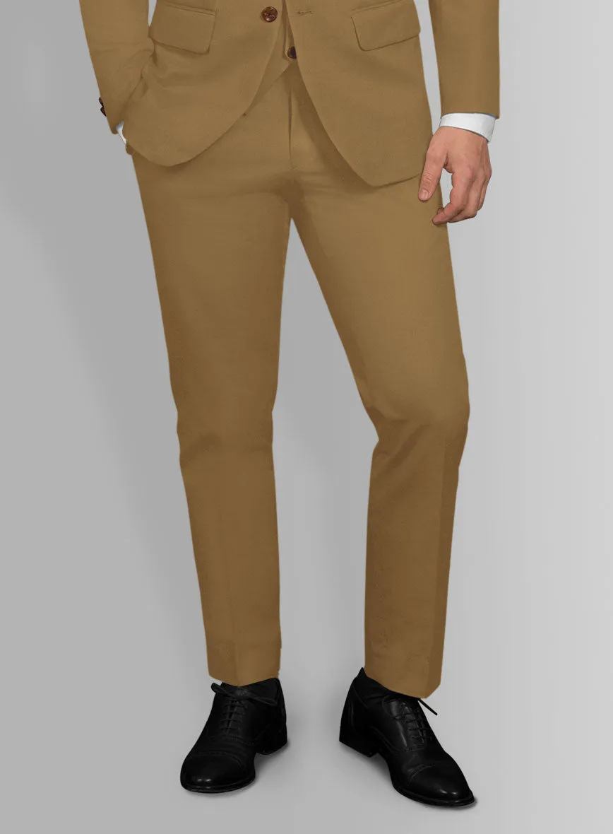 Italian Walnut Brown Cotton Stretch Pants