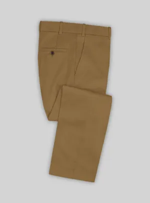 Italian Walnut Brown Cotton Stretch Pants