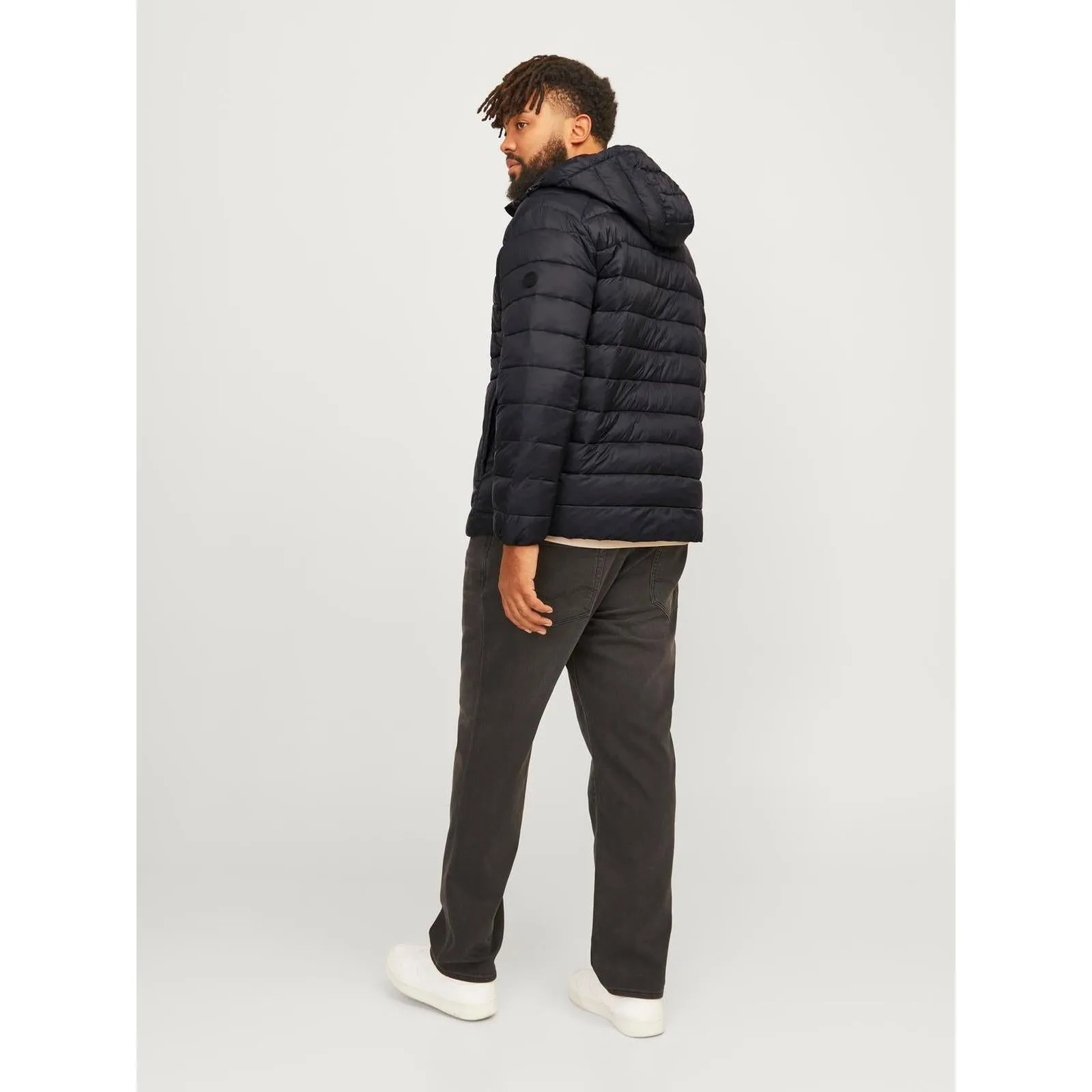 Jack & Jones Mens Sprint Big & Tall Full Zip Hooded Puffer Jacket