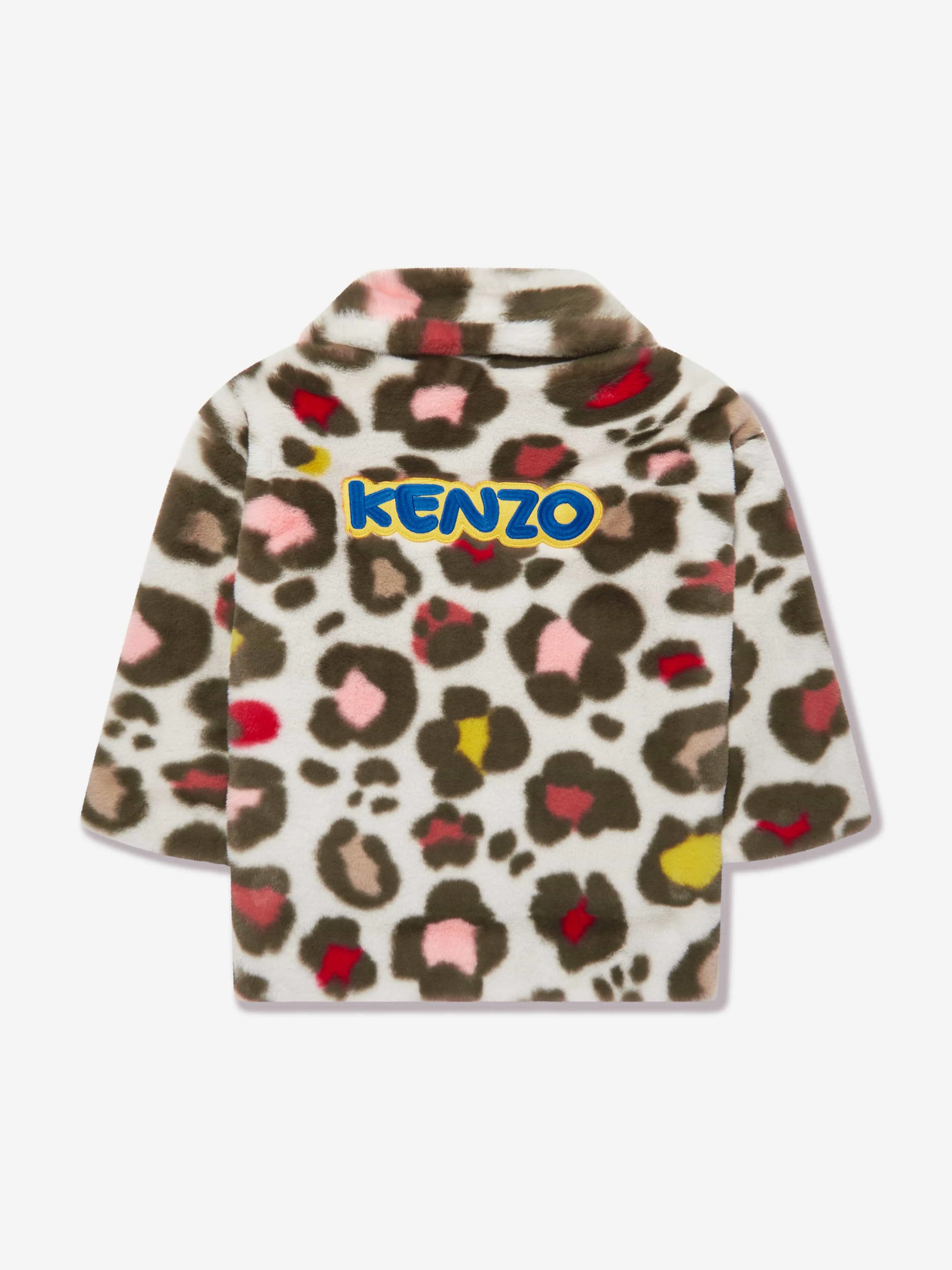 KENZO Girls Faux Fur Coat in Multicolour