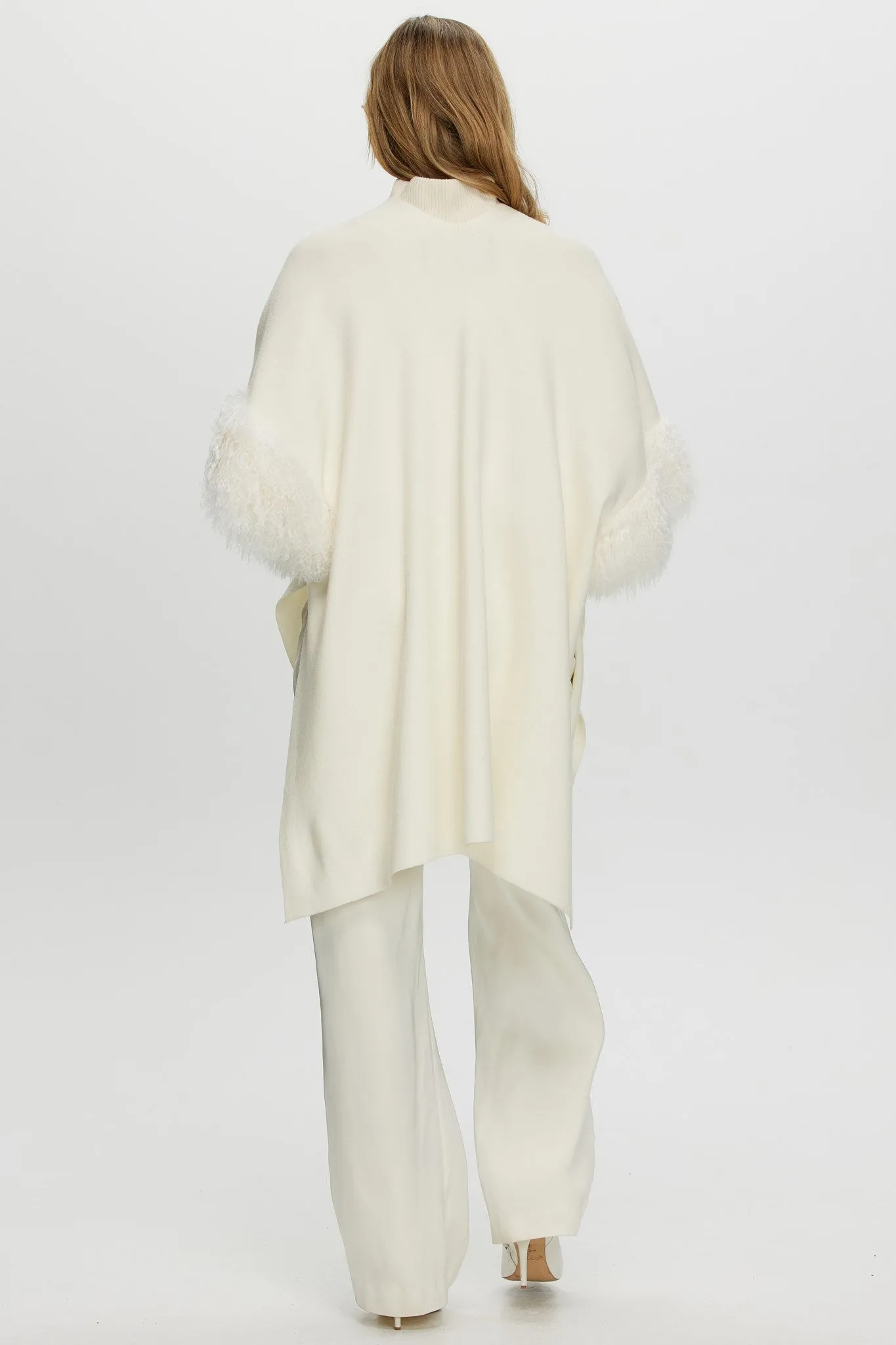 Knit Vest with Select Mongolian Shearling Lamb Trim (Tg)