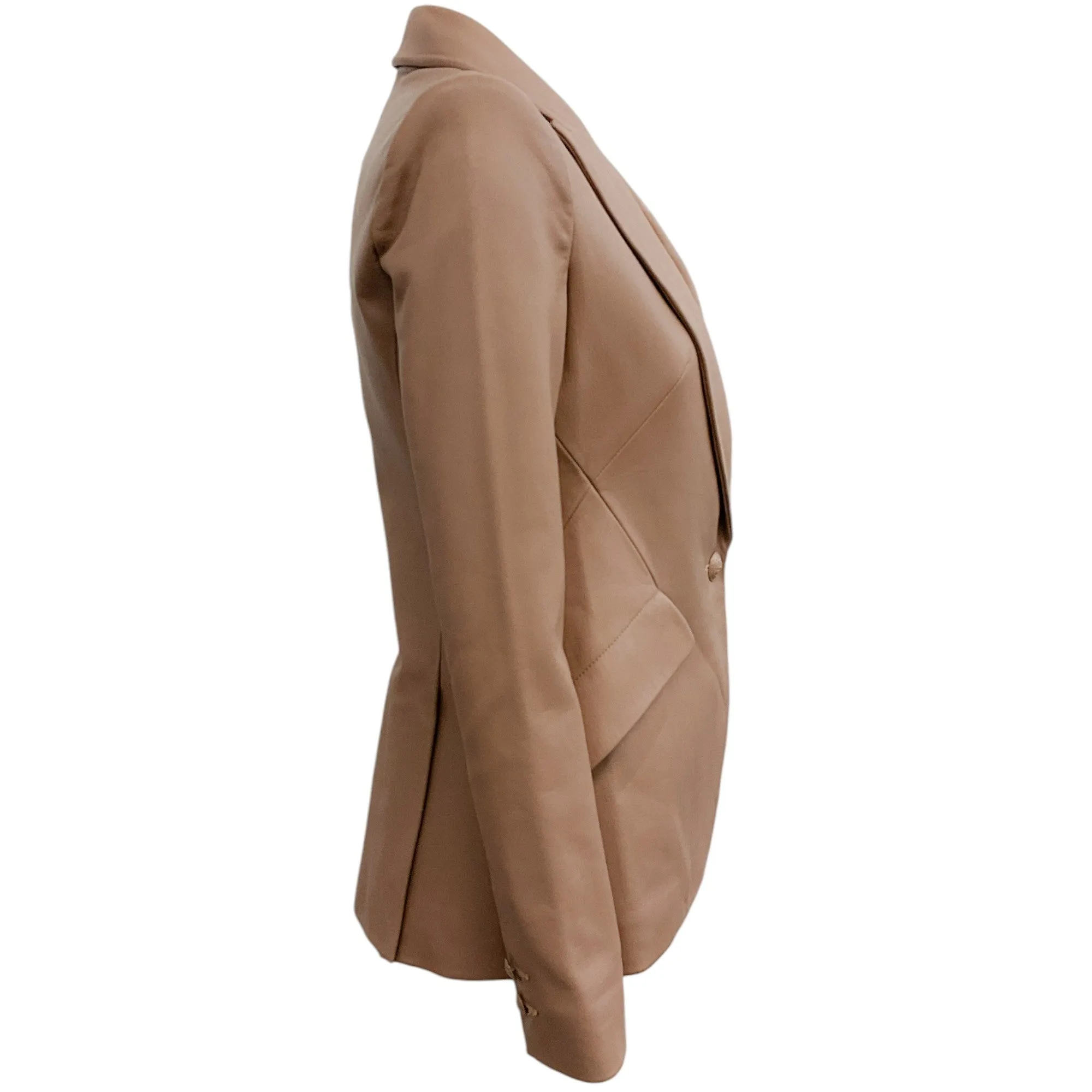 L'Agence Mocha Leather Chamberlain Blazer