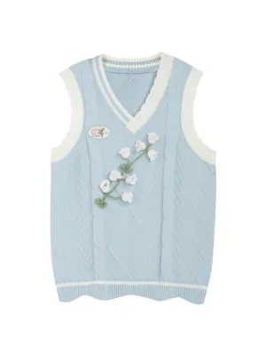 Lily of the Valley First Love Baby Blue Knit Vest