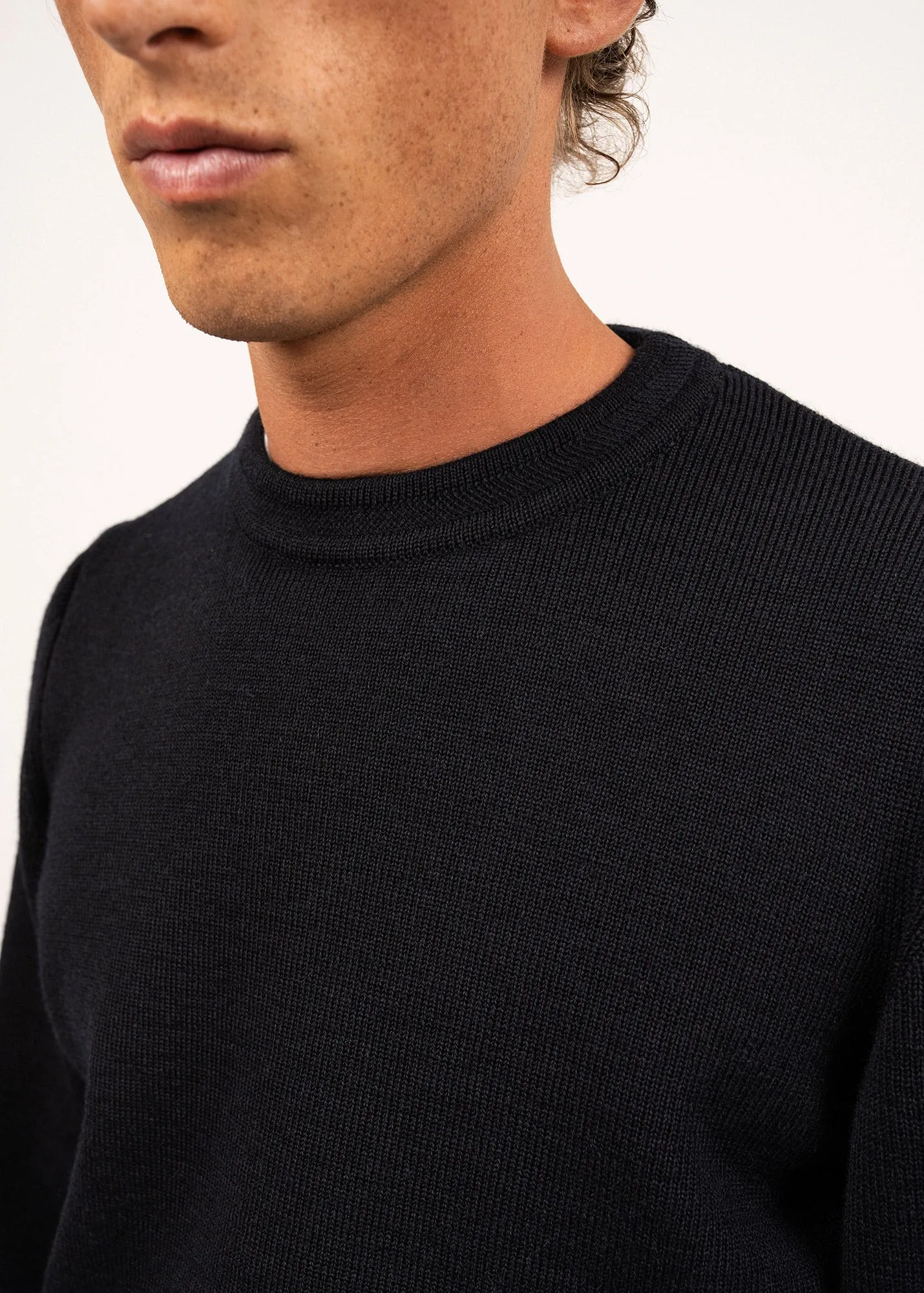 LOCRONAN III - Crew Neck Sweater for Men | Straight Fit  (NAVY)