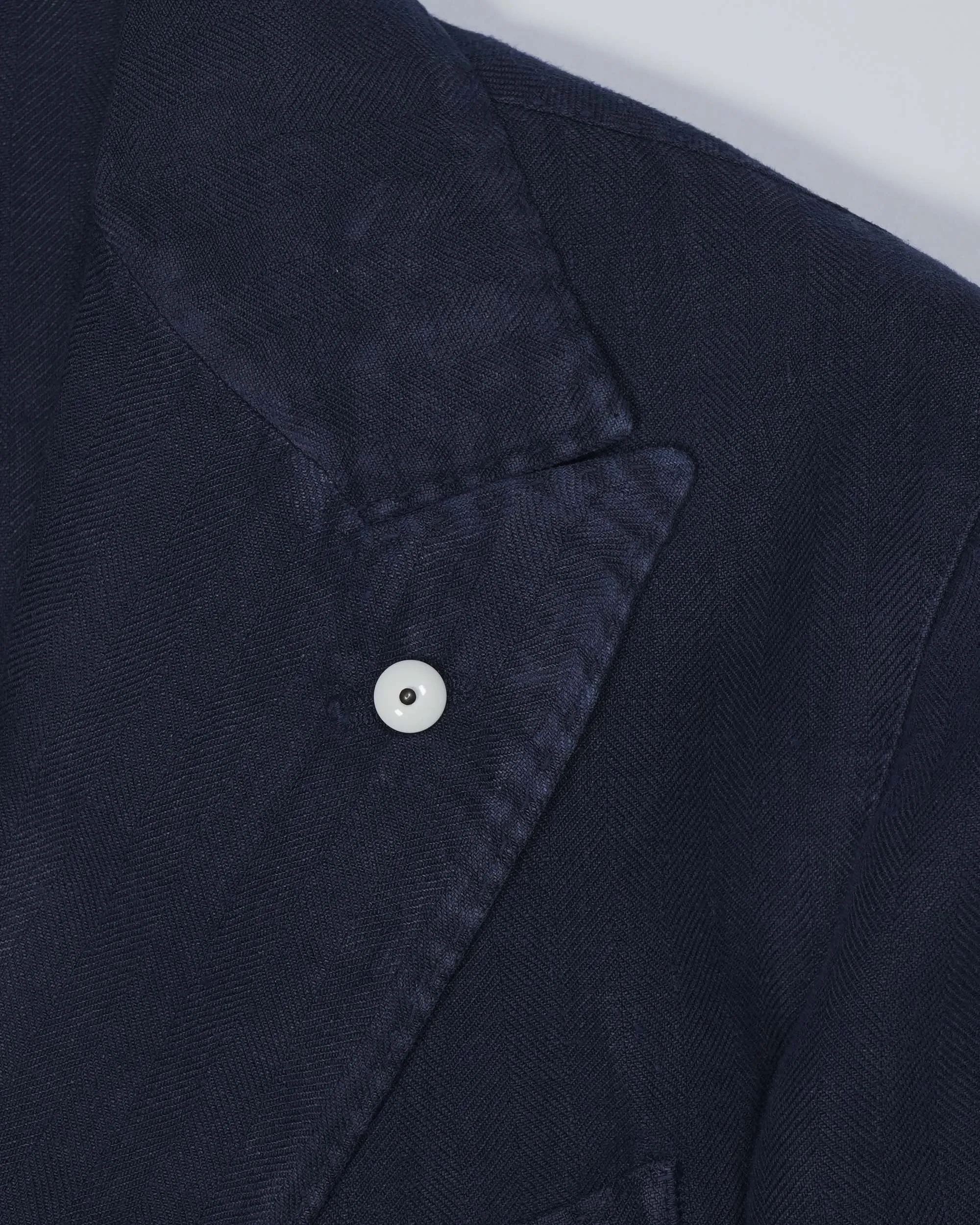 Luigi Bianchi Unlined Peak Lapel Jacket - Navy