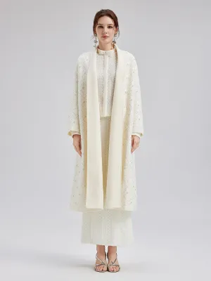 Luxe Beaded Embroidery Wool Coat