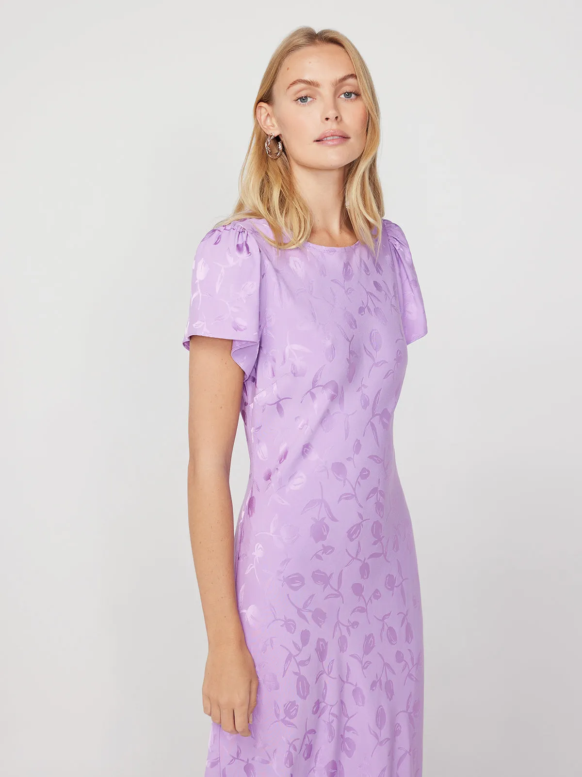 Marie Lilac Tulip Jacquard Maxi Dress