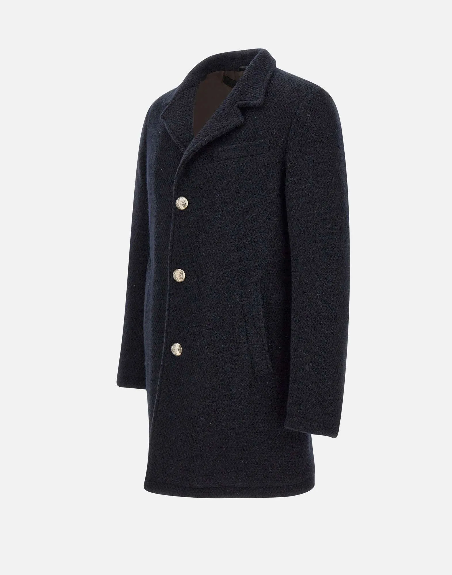 Men's Wool Mohair Coat in Blue