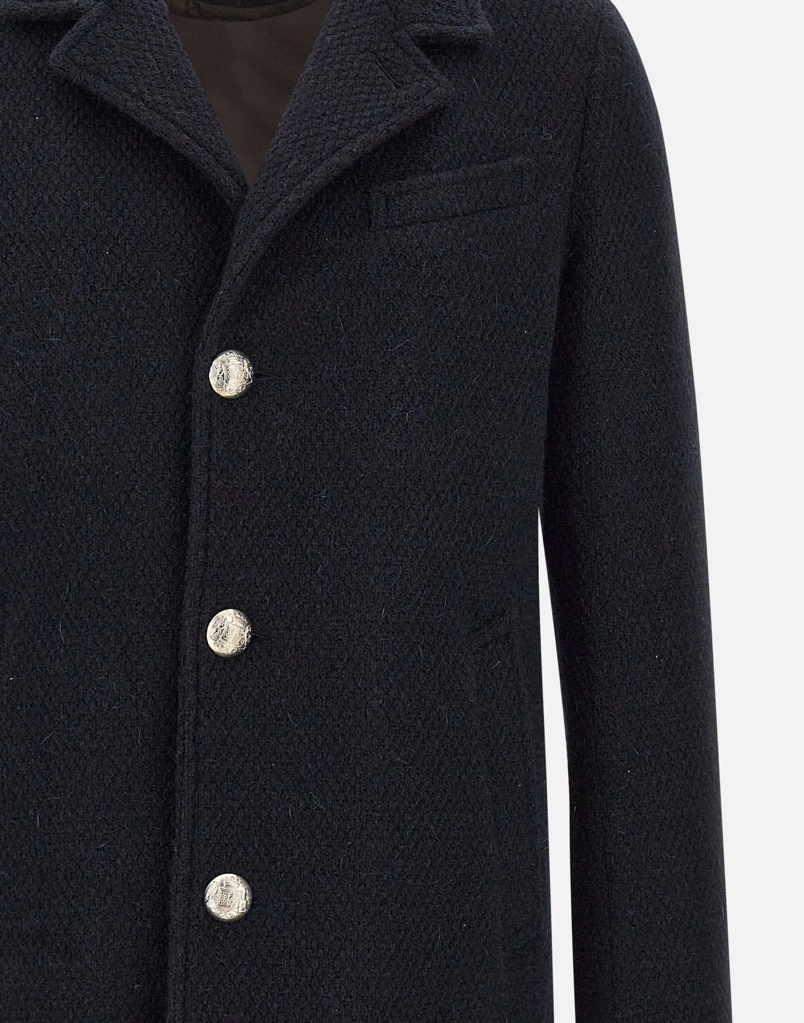 Men's Wool Mohair Coat in Blue