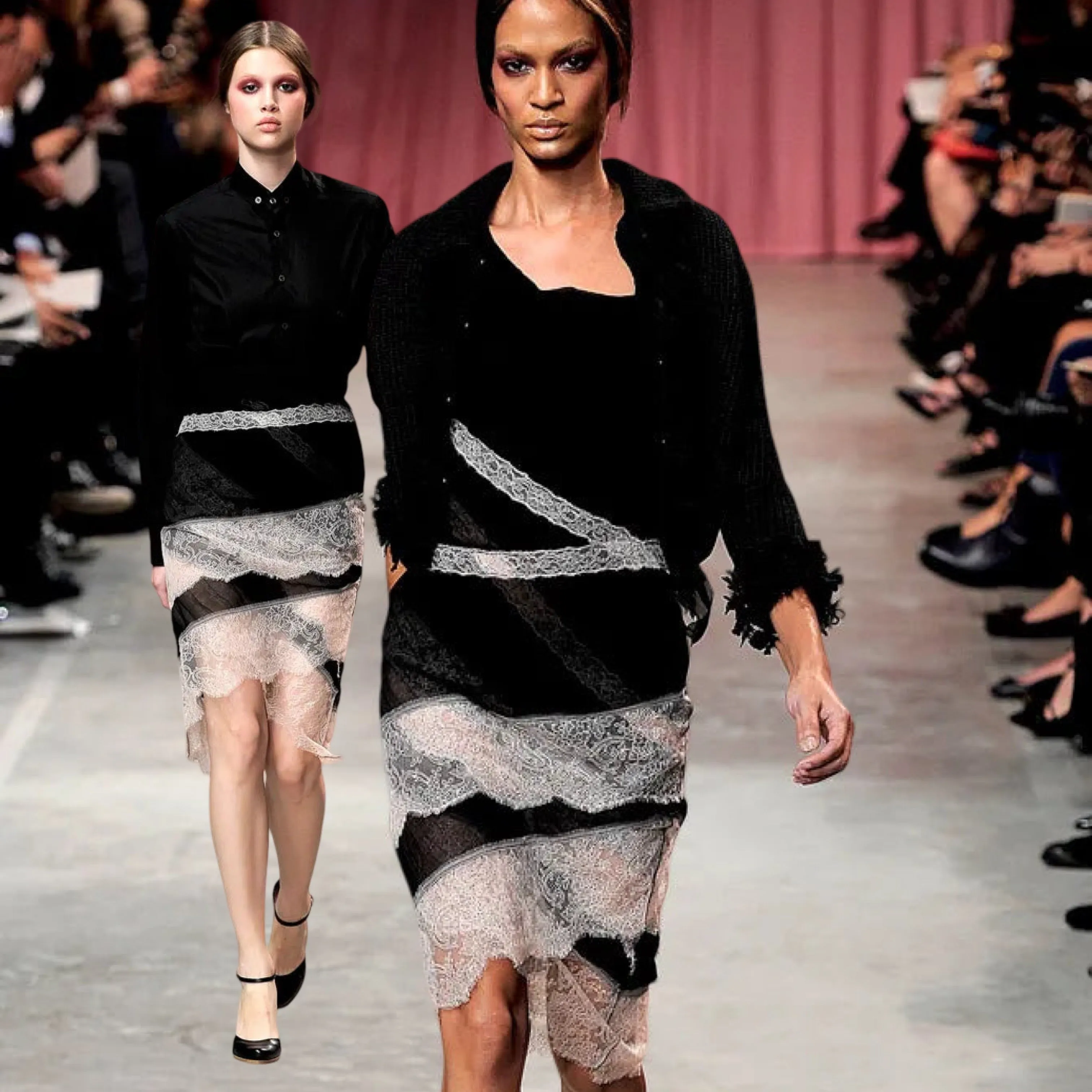 Nina Ricci S/S 2011 silk lace monochrom skirt - Runway