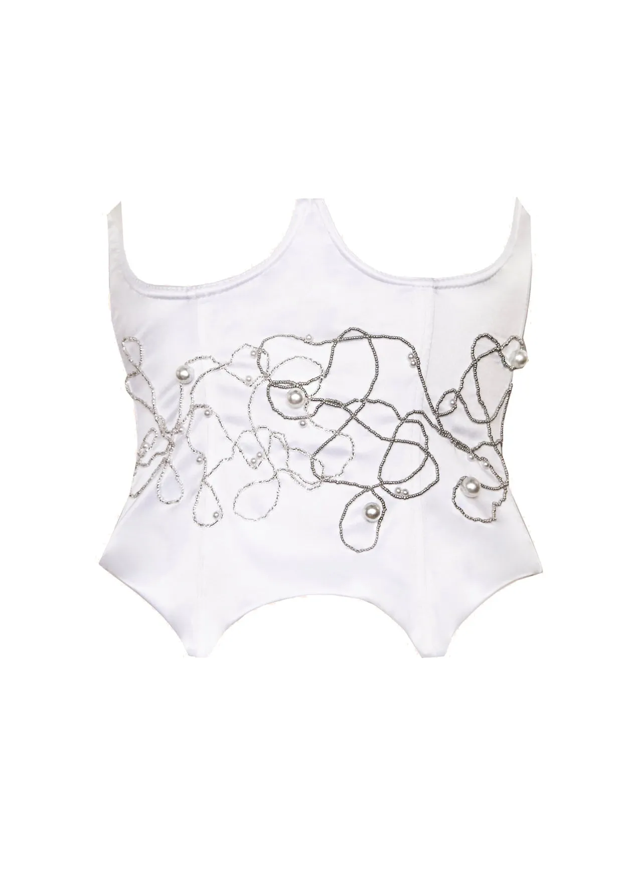 Pearl Satin Corset Top