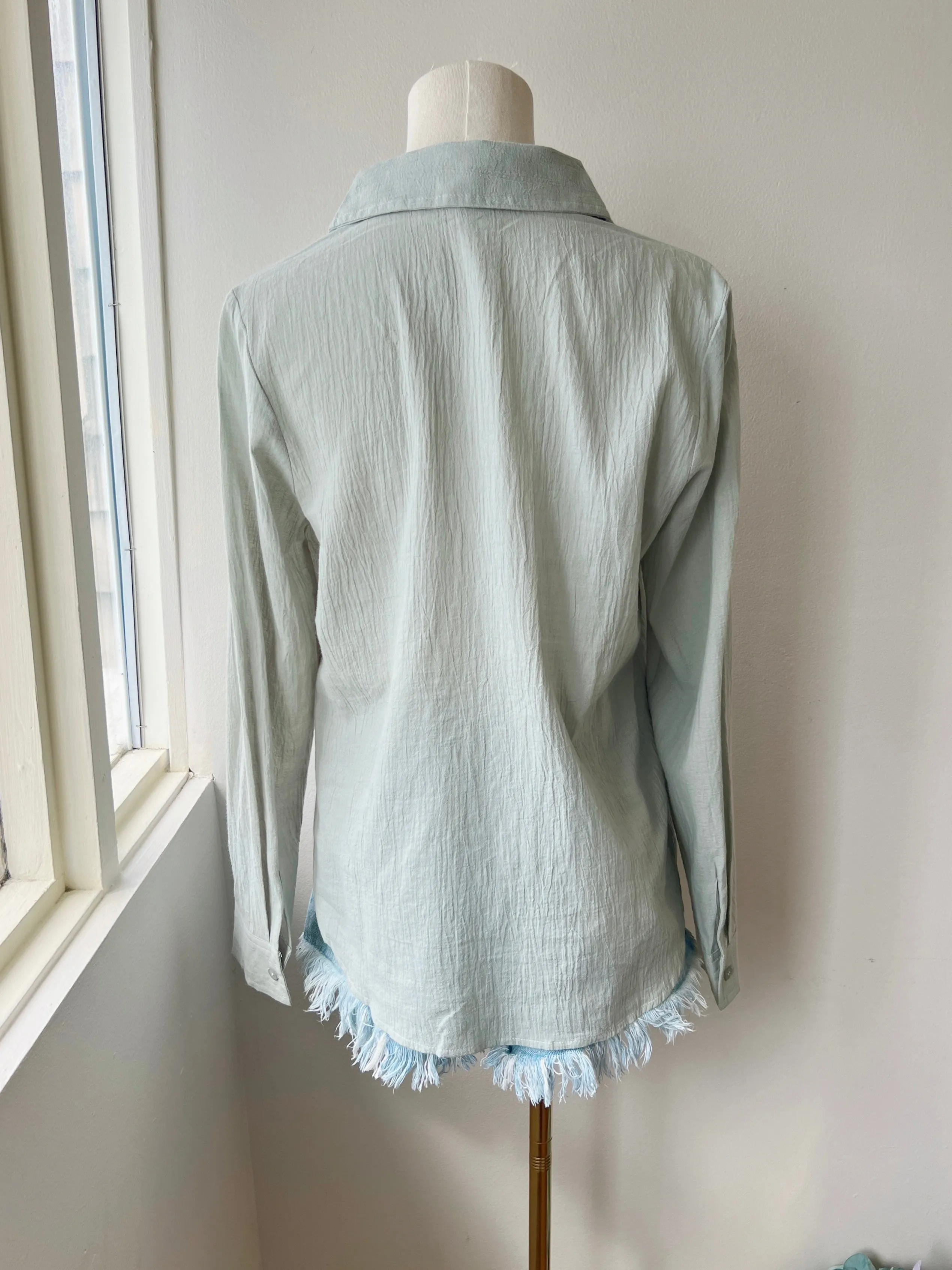 Pintuck Button Up Top (FINAL SALE)