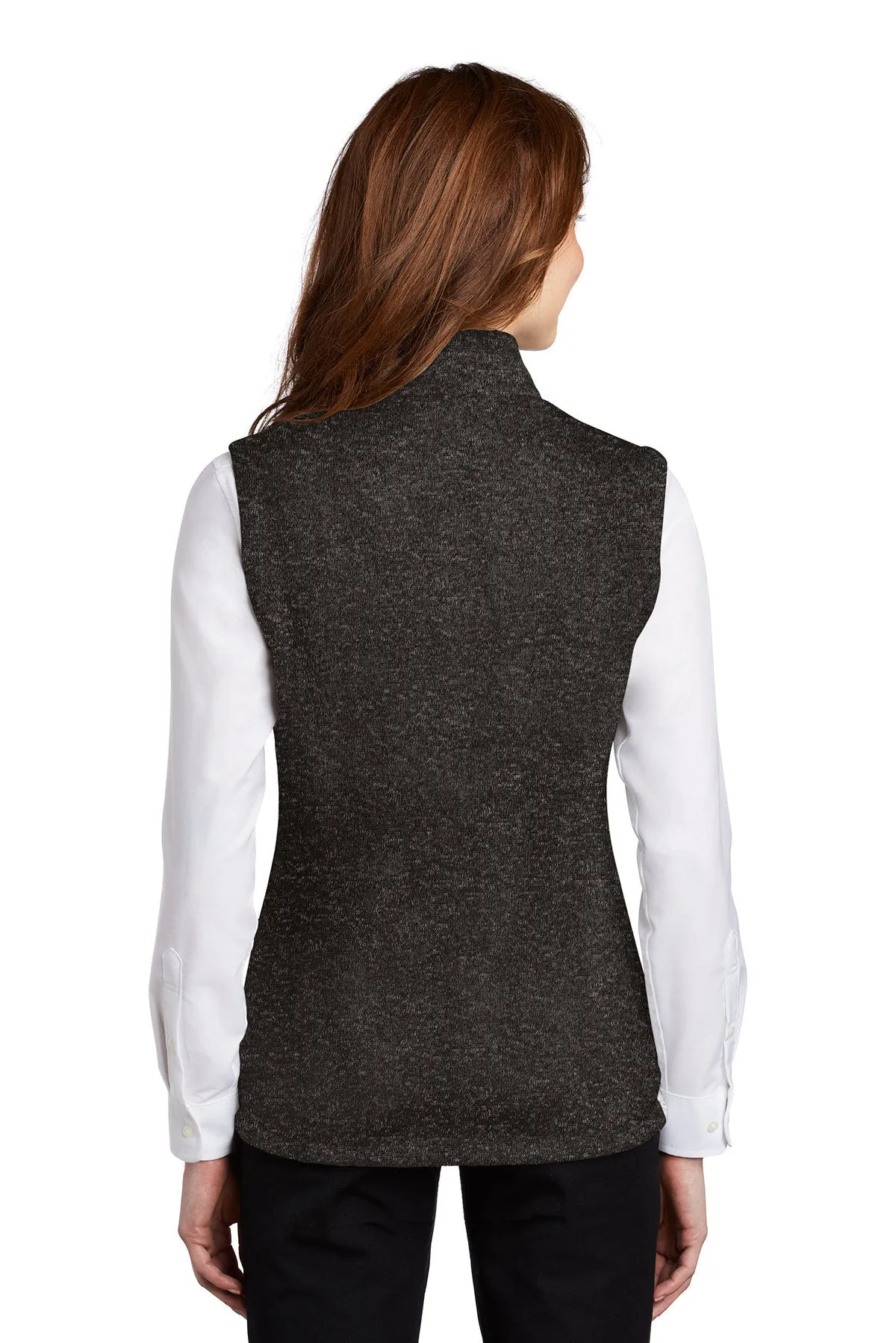 Port Authority Ladies Sweater Vest, Black Heather [Fooda]