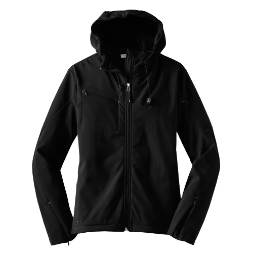 Port Authority Ladies Textured Hooded Soft Shell Jacket