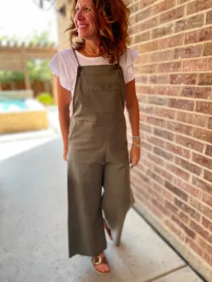 Self Contrast Lanie Overalls in Ivy