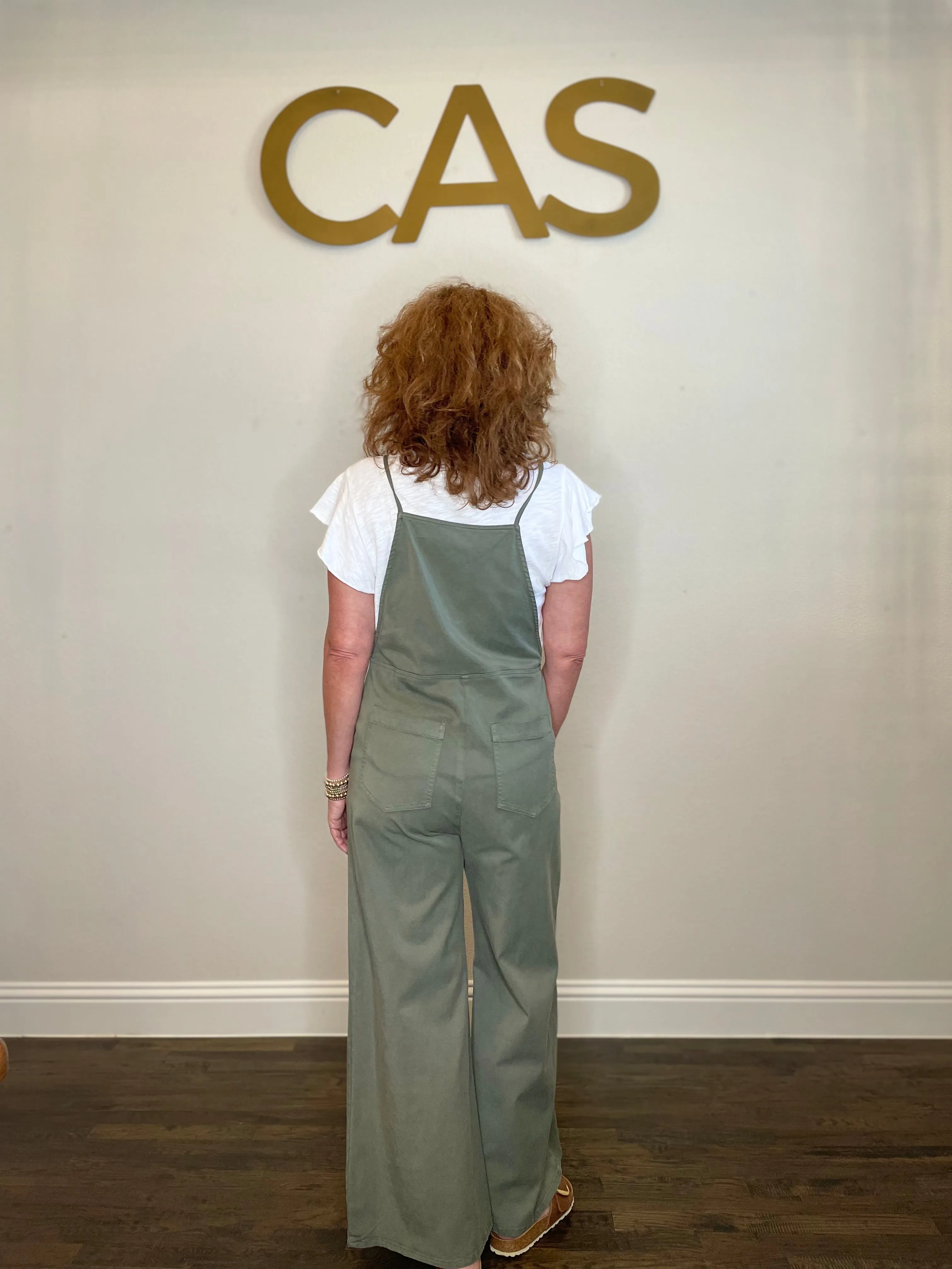 Self Contrast Lanie Overalls in Ivy