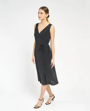 Silk Wrap Tank Dress