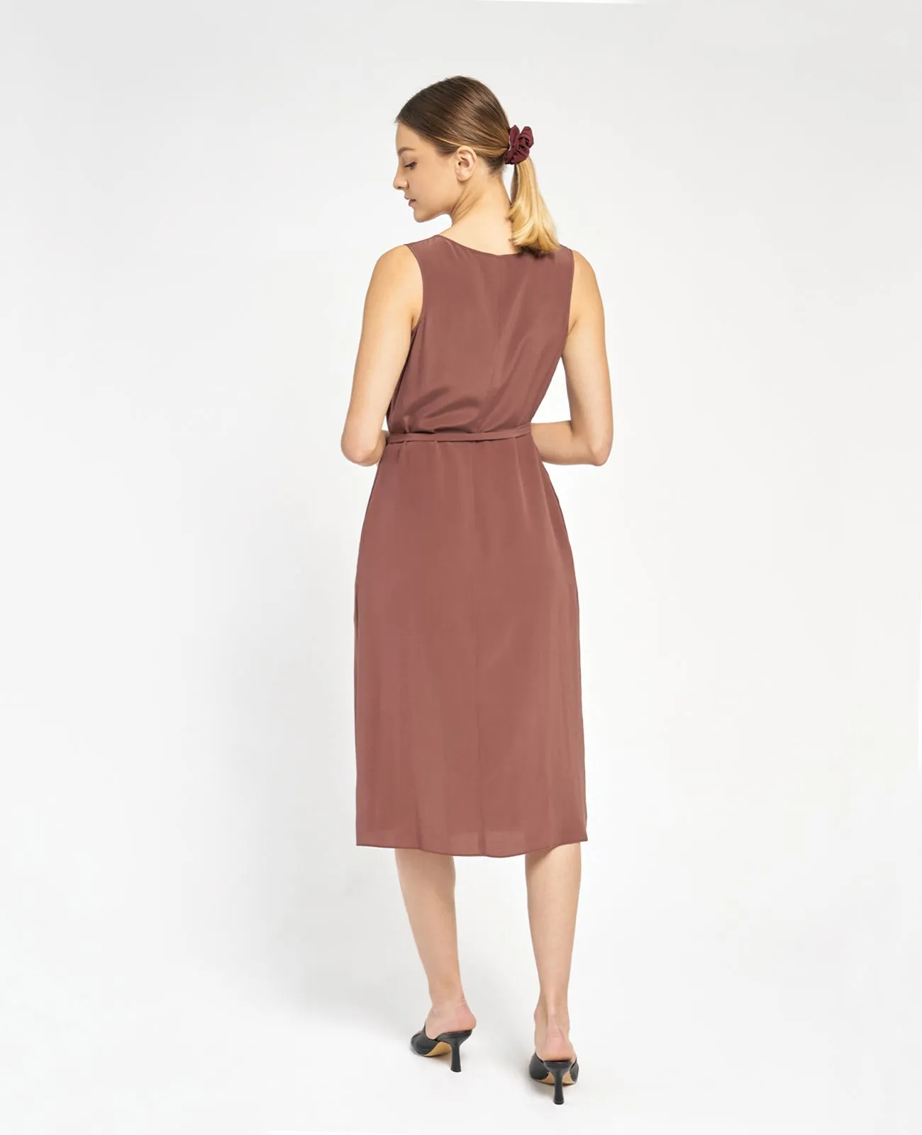 Silk Wrap Tank Dress