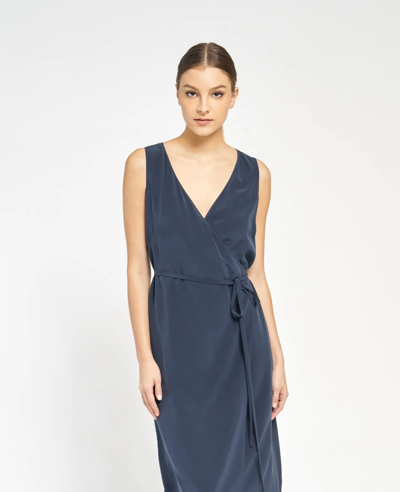 Silk Wrap Tank Dress